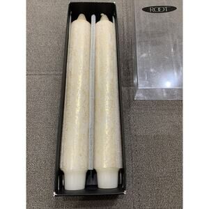 ROOT Gilded 9" Gentry Candles Set Of 2 Ivory USA Beeswax-Enriched 22.5 Hour Burn